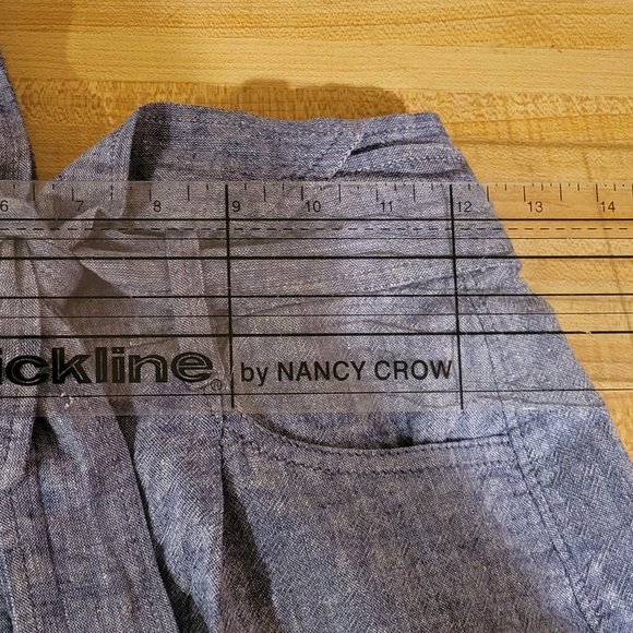 Express Blue Linen Retro Shorts XS - Picture 3 of 6